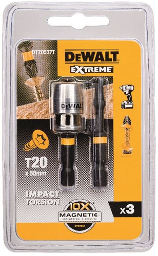 DeWalt Accessoires impact torsion 2xt20 50mm + 1 maglock - dt70537t-qz