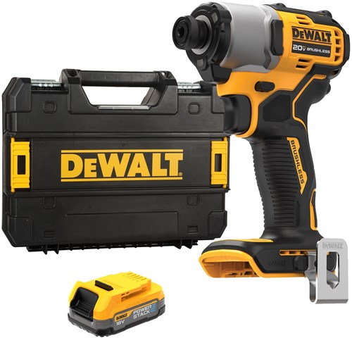 DeWalt dcf840e1t accu slagschroevendraaier | 1 4 | 18v xr powerstack | in ts (1x 1.7ah accu)