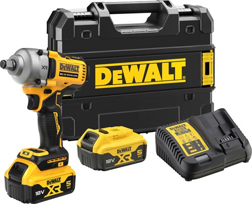 DeWalt dcf891p2t | 18v xr | accu slagsmoersleutel | 1 2 | 2 x 5.0ah accu + lader | in t-stak dcf891p2t-qw