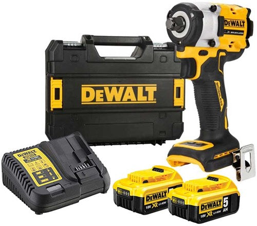 DeWalt dcf921p2t-qw - 18v xr brushless compacte slagsmoersleutel | met frictiering | 1 2 aansluiting | 2x 5.0ah | in tstak - dcf921p2t-qw