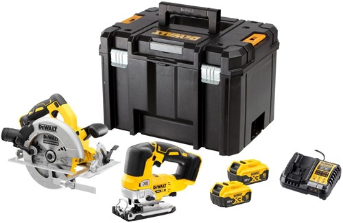 DeWalt dck2012p2t - 18v xr zaag twin kit | dcs570+dcs334 | 2 x 5ah - dck2012p2t-qw
