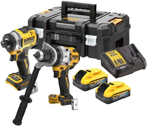 DeWalt dck2200h2t-qw | xr accu combiset 18v dcd1007 + dcf860 in tstak (2x 5.0ah powerstack accu + lader) - dck2200h2t-qw