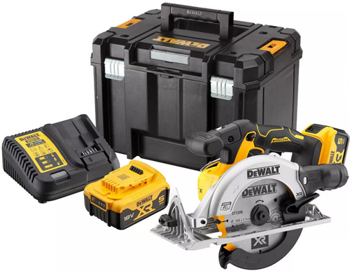 DeWalt dcs565p2 | accu cirkelzaag | xr | flexvolt | 18 v | 5,0ah | li-ion | 185 mm in tstak - dcs565p2-qw