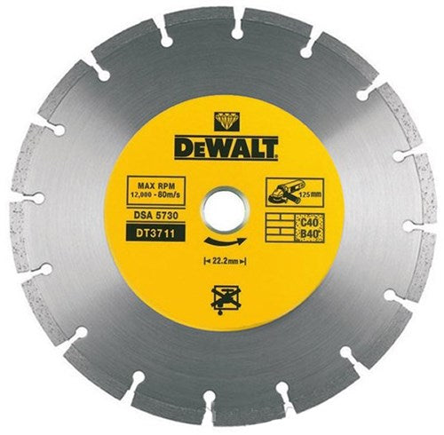 DeWalt Accessoires Dewalt diamantblad gesegmenteerd 125mm dt3711 - dt3711-qz