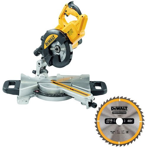 DeWalt dws774exb-qs afkort- verstekzaag | 1400w | 216mm | met xps-indicator | met extra zaagblad - dws774exb-qs