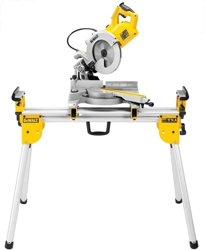 DeWalt dws777set afkortzaag met 216mm zaagblad 1800w + de7033 onderstel dws777set