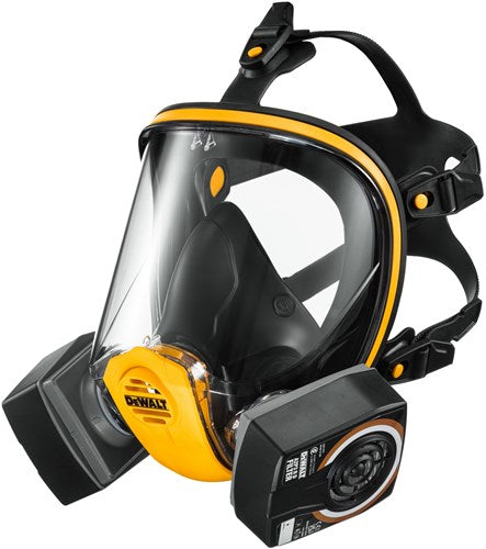 DeWalt dxir1ffmla2p3 lichtgewicht herbruikbaar volgelaatsmasker met a2p3 filters | maat l - dxir1ffmla2p3
