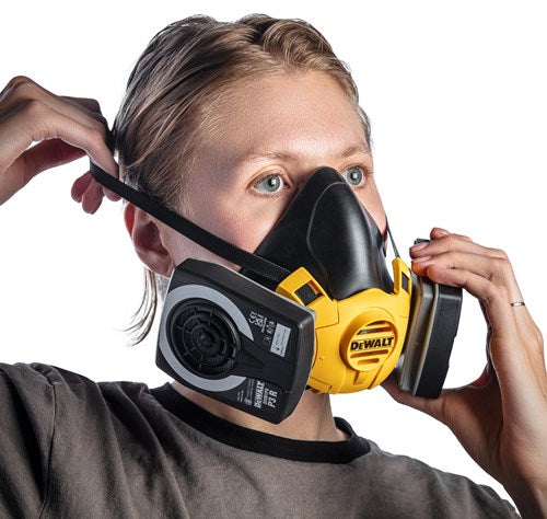 DeWalt dxir1hmlp3 lichtgewicht halfgelaatsmasker met p3 filters | maat l - dxir1hmlp3