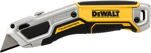 DeWalt toughseries - universeel mes - trapeziumblad - aluminium behuizing - antislip grijpzone
