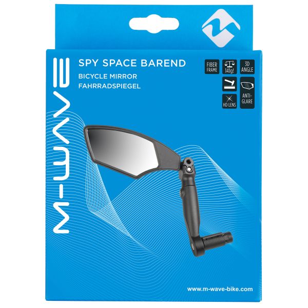 M-Wave Fietsspiegel voor links spy space barend - montage op stuuruiteinde