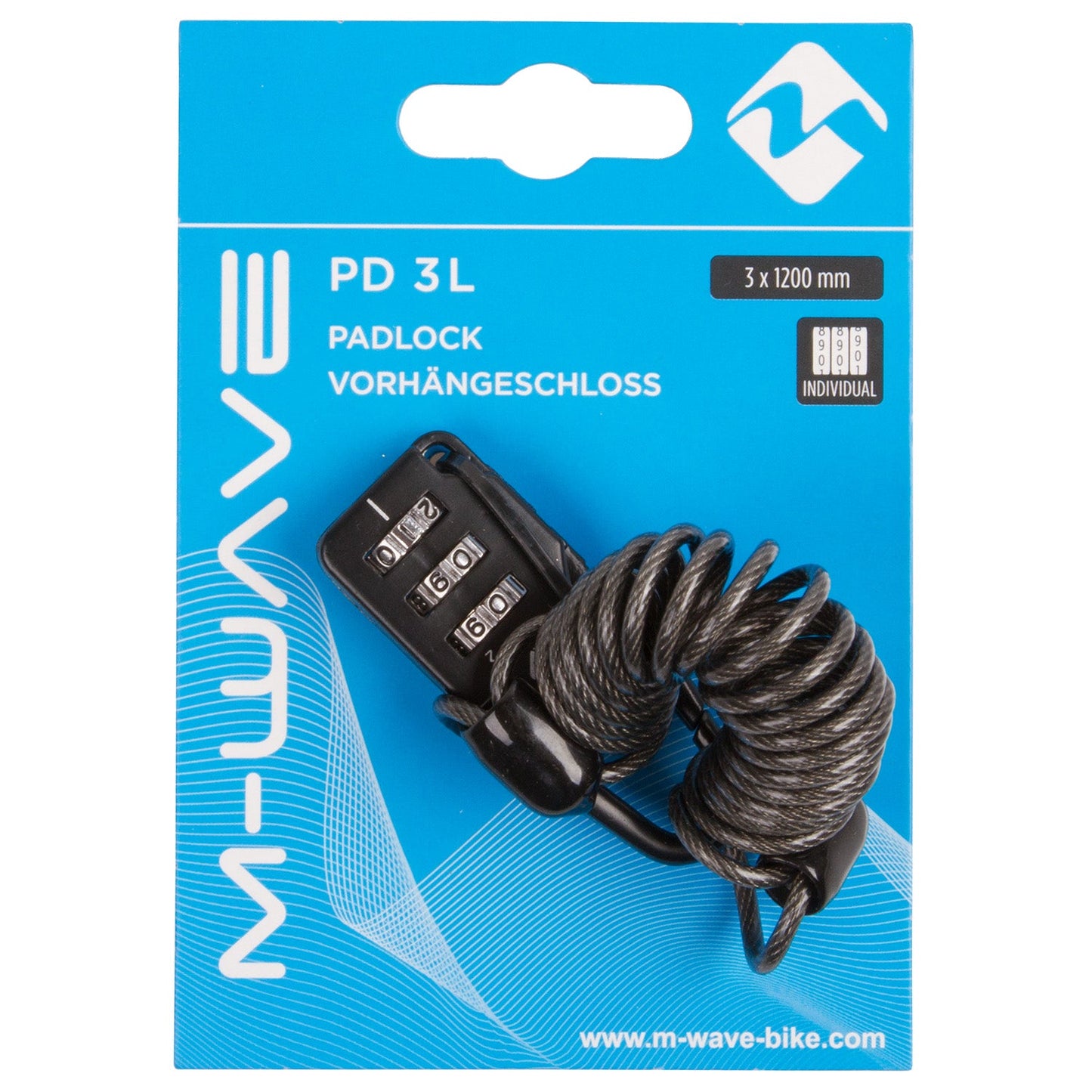 Messingschlager M-wave codeslot met kabel 3 mm. x 1200 mm. smoke