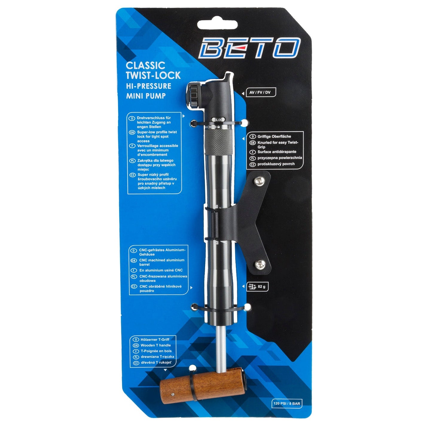 Messingschlager Beto mini pomp hout t-grip