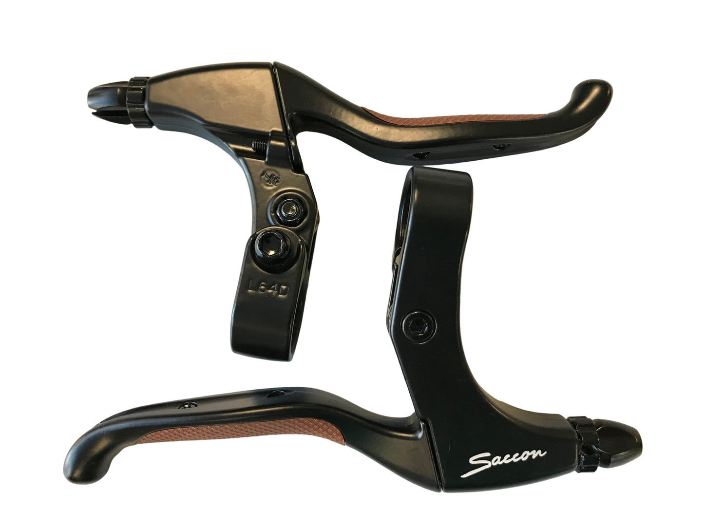 Saccon Vwp remgreepset zwart met bruin rubber tpr