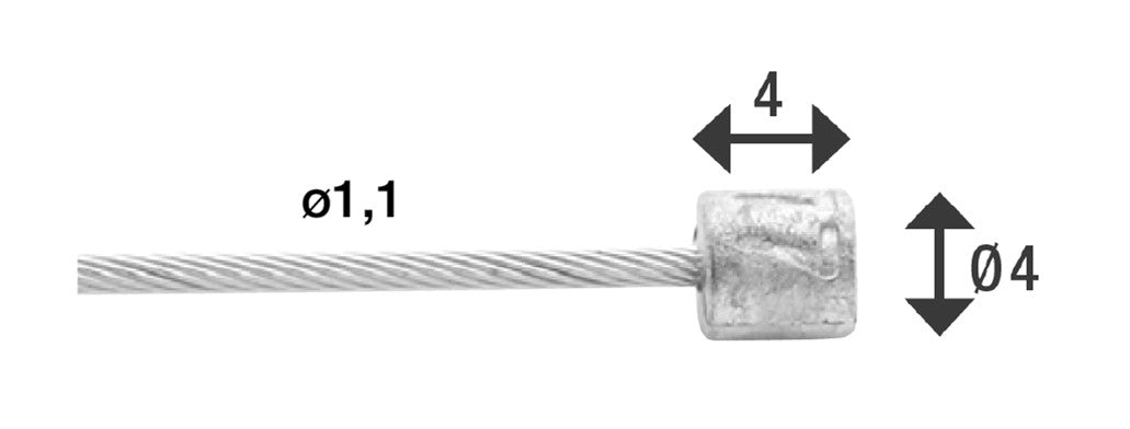 Elvedes Cable Systems BV Schakel binnenkabel elvedes 3000mm rvs ø1,1mm shimano sram nippel (op kaart) - zilver