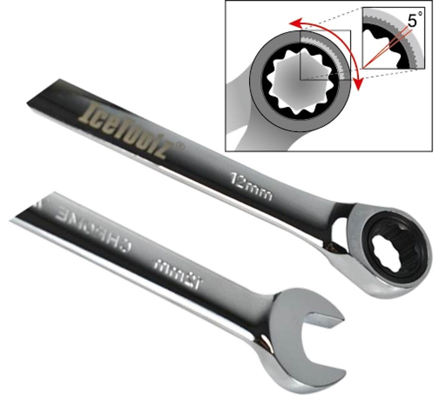 Steek- Ring-Ratelsleutel Icetoolz 15Mm