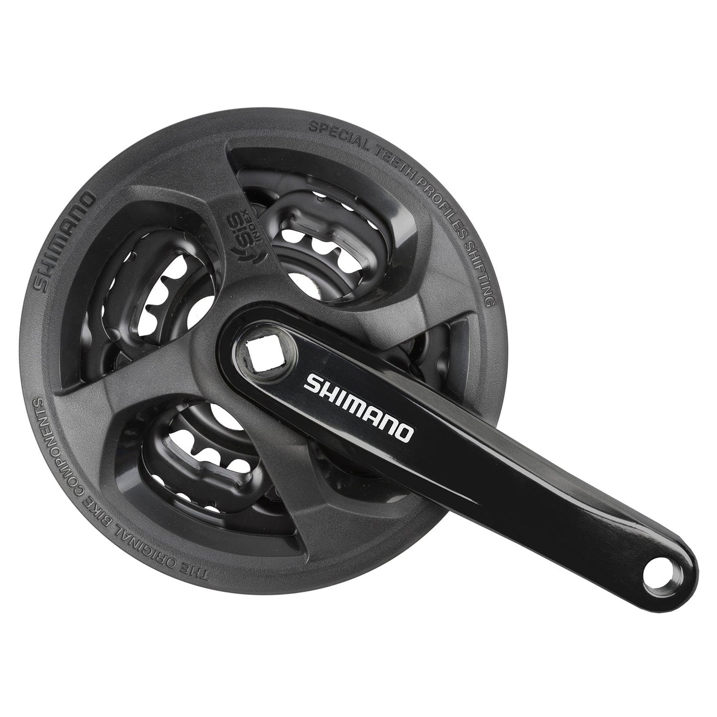 Messingschlager Shimano fc-ty301 tourney kettingwiel set 6 7 8 spd. 170 mm. 42 34 24 zwart (-6 mm diep)