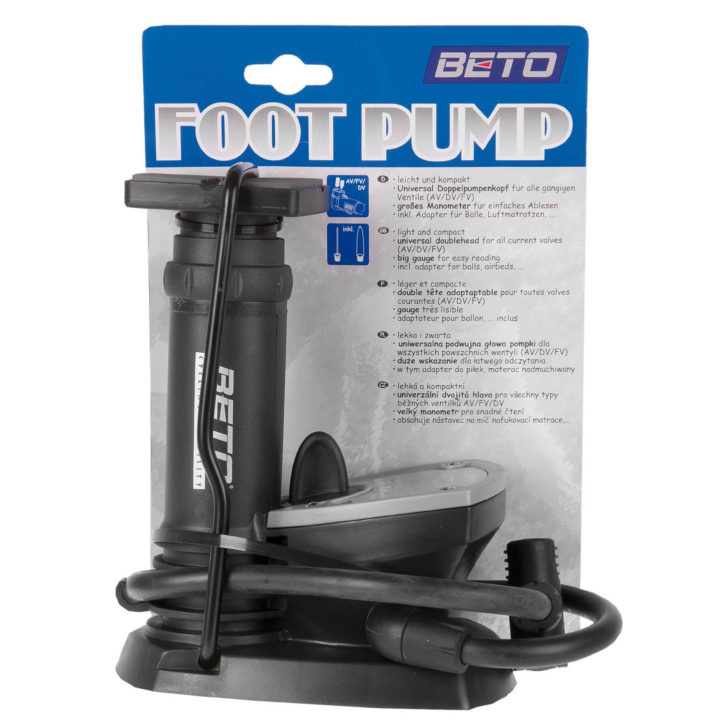 Messingschlager Beto mini voetpomp met manometer