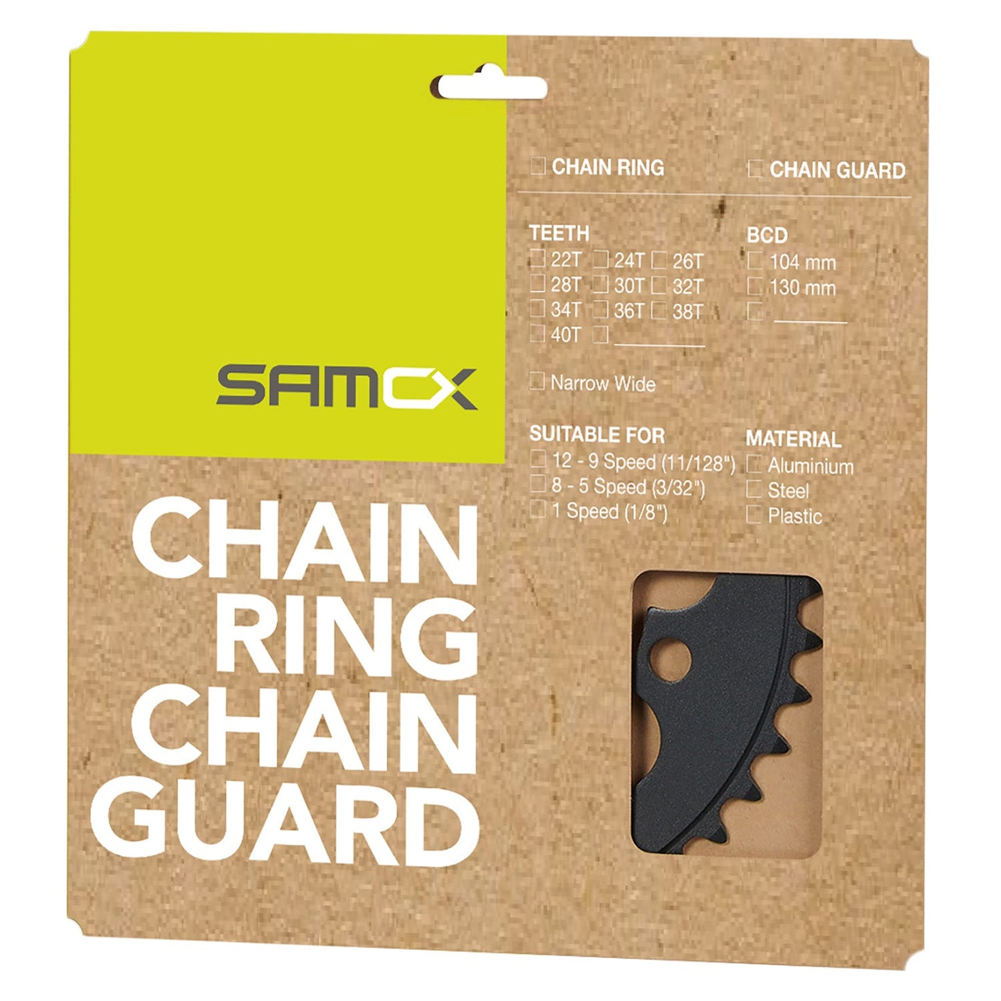 Messingschlager Samox e-bike kettingblad nw 38t bcd 104 mm. 1 2x3 32 en 11 128 aluminium zwart