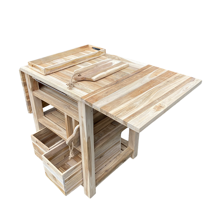 Dutch Barbecuetafel Teak 129,5x59,5x80cm