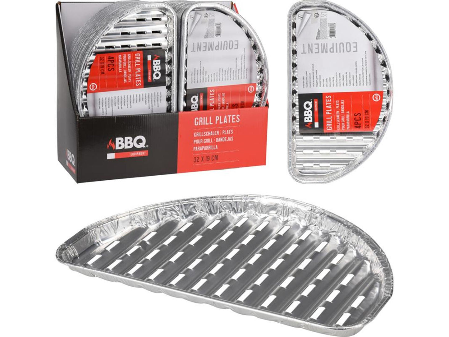 BBQ Grillschaal halfrond 32x19cm set a 4 stuks
