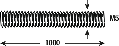 Connex draadstang m5 1m rvs - dy250692