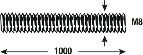 Connex draadstang m8 1m vz - dy250703
