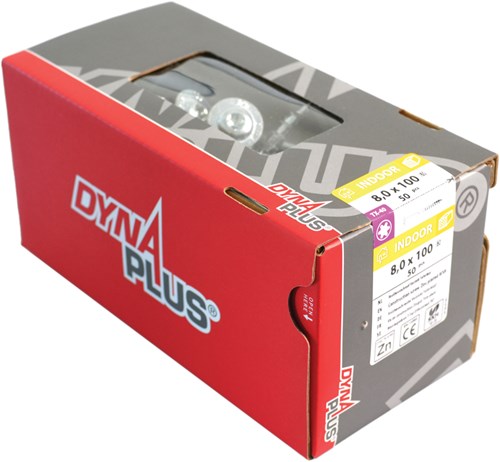 Dynaplus houtbouwschroef verzinkt tellerkop voldraad +snijpunt torx tx20 4.0x60 | 200 stuks - 0286.01.26001