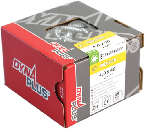 Dynaplus unischroef spaanplaatschroef verzinkt platkop voldraad torx tx25 5.0x30 | 200 stuks - 0281.01.41201