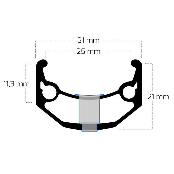 Ryde Velg zac big bull 28 29 622 x 25c aluminium - 36 gaats 14g - zwart geslepen