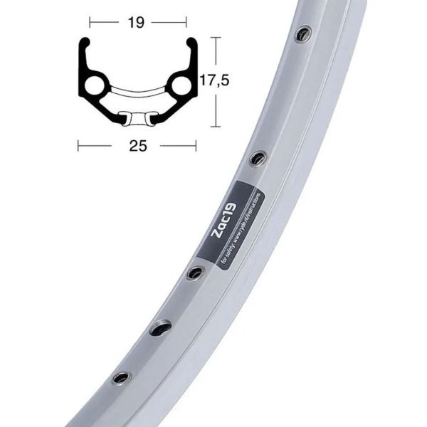 Ryde Velg zac 19 28 622*19c - zilver