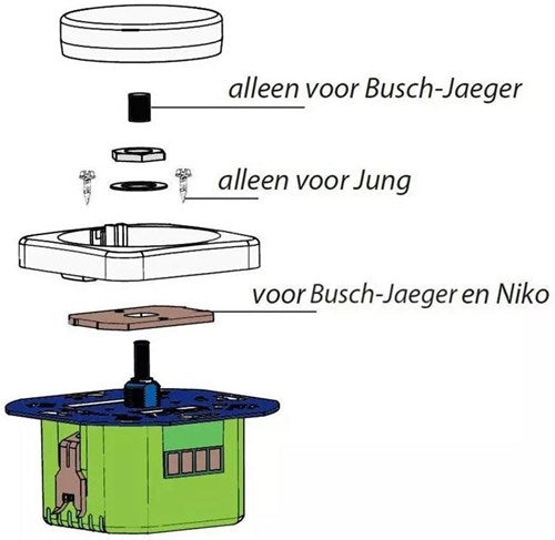 Enzo Ecodim hulpsetje voor led dimmer (knopje 4-6mm  plaatje  schroef) - 4355445