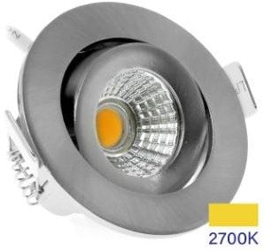 Enzo Ecodim led inbouwspot 5w 2700k 62mm 60gr rond verstelbaar geschuurd staal - led4840