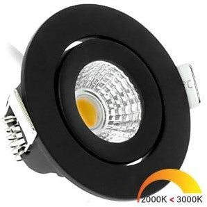 Enzo Ecodim led inbouwspot 5w dimtowarm 62mm 36gr rond verstelbaar zwart - led4735