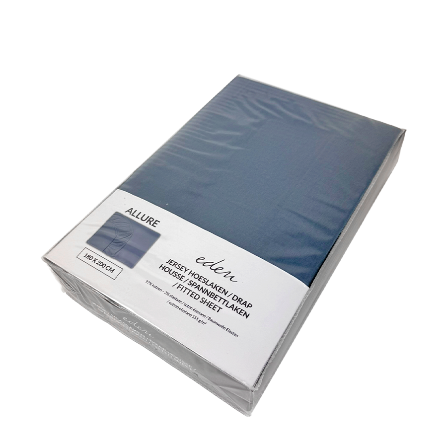 Knus Eden jersey hoeslaken allure blauw 180 x 200cm