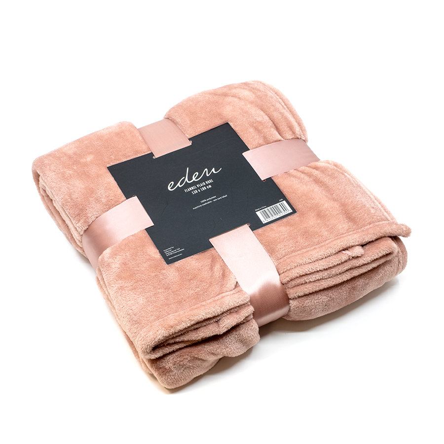 Knus Eden plaid flanel roze130x180cm
