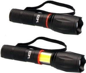 Enzo Edm led zaklamp uitschuifbaar 5w +3w aluminium 3xaaa - 5710010
