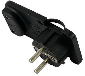 Enzo Edm randaarde stekker haaks plat zwart - 6141360