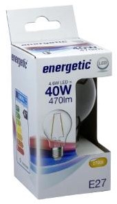 Enzo Energetic led gls e27 4-40w 2700k filament helder - 2720310