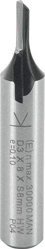 ENT groeffrees hm 3x12,7x51mm, 1-snijkant kolf 8mm - 7910042