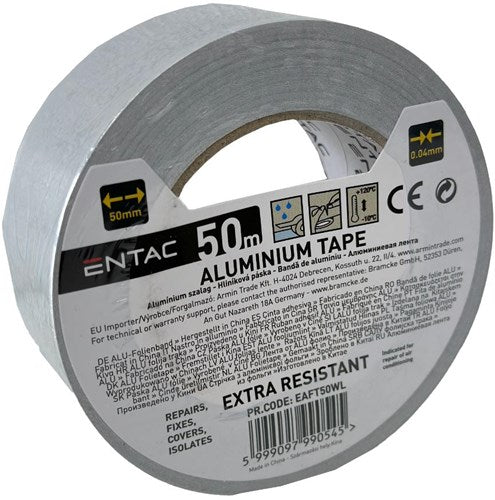 Enzo Entac aluminium tape 50mm rol 50m zilver - 4139565