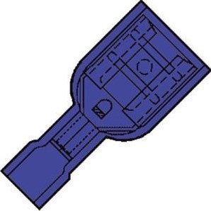 Enzo kabelschoen vlaksteker female iso blauw 6.3x0.8mm - 4433330