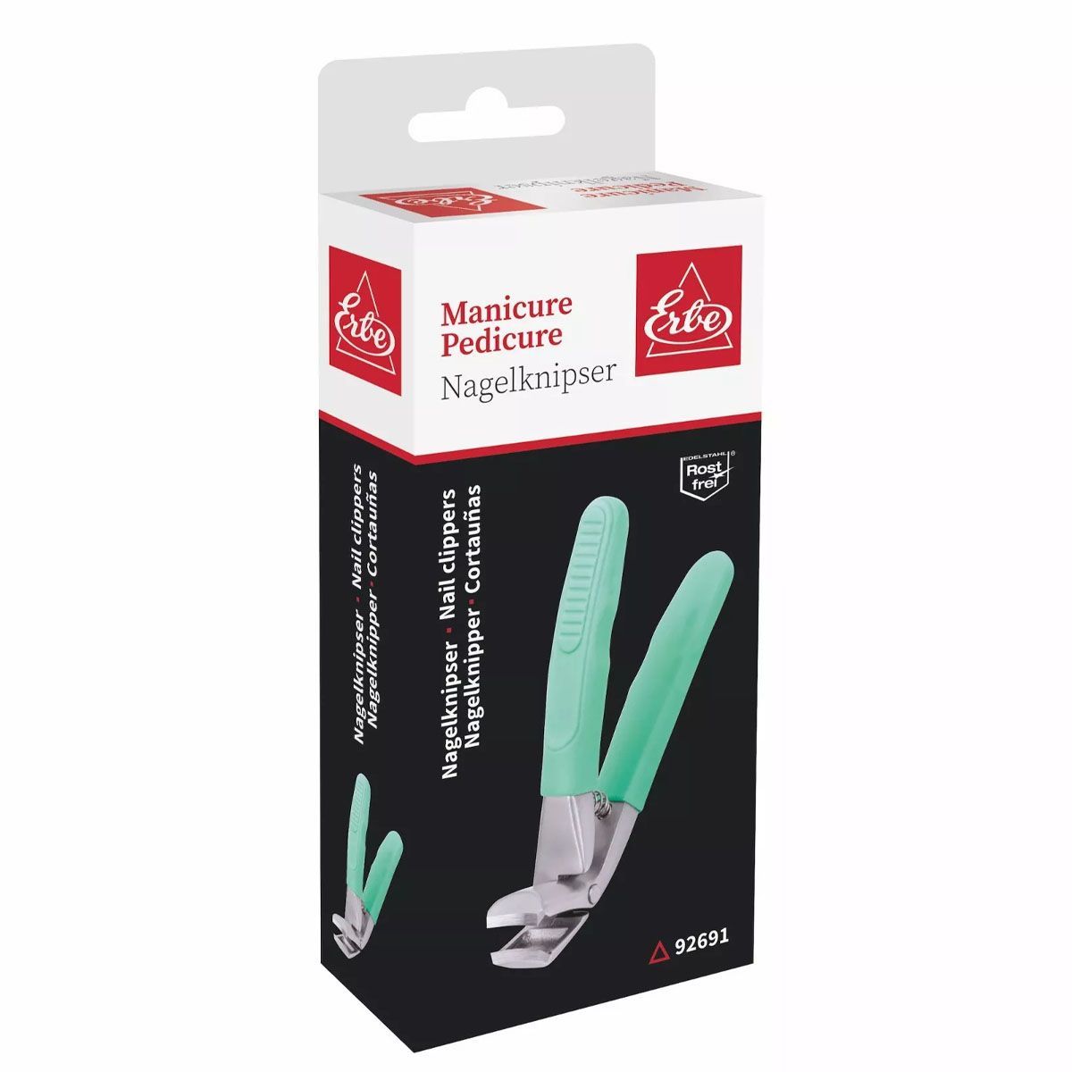 Erbe Solingen nagelknipper soft grip groen 8,5cm (erbe92691)