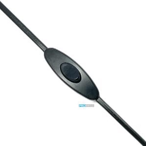 Enzo Eurosnoer 2x0,75qmm met schakelaar zwart 3m - 1065230