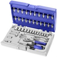 Expert By Facom doppenset met hulpstukken 1 4 | 42-delig | in koffer | e030702 - e030702