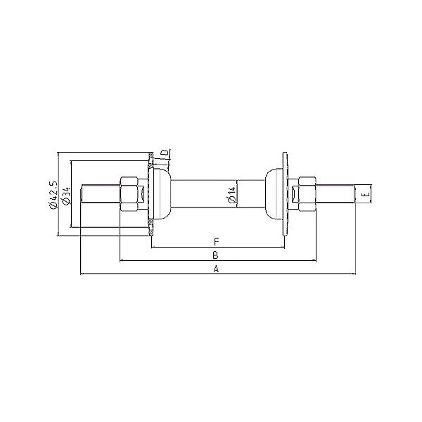 Marwi Voornaaf 412 - 36 gaats - 100 mm inbouwbreedte - verchroomd