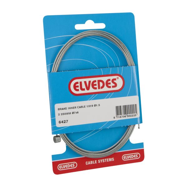 Elvedes Rem binnenkabel 2250mm gegalvaniseerd ø1,5mm t-nippel (op kaart)