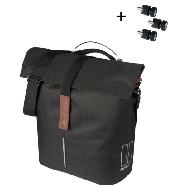 Basil B.V. Tas basil city shopper enkel | mik studs | zwart | 14-16l