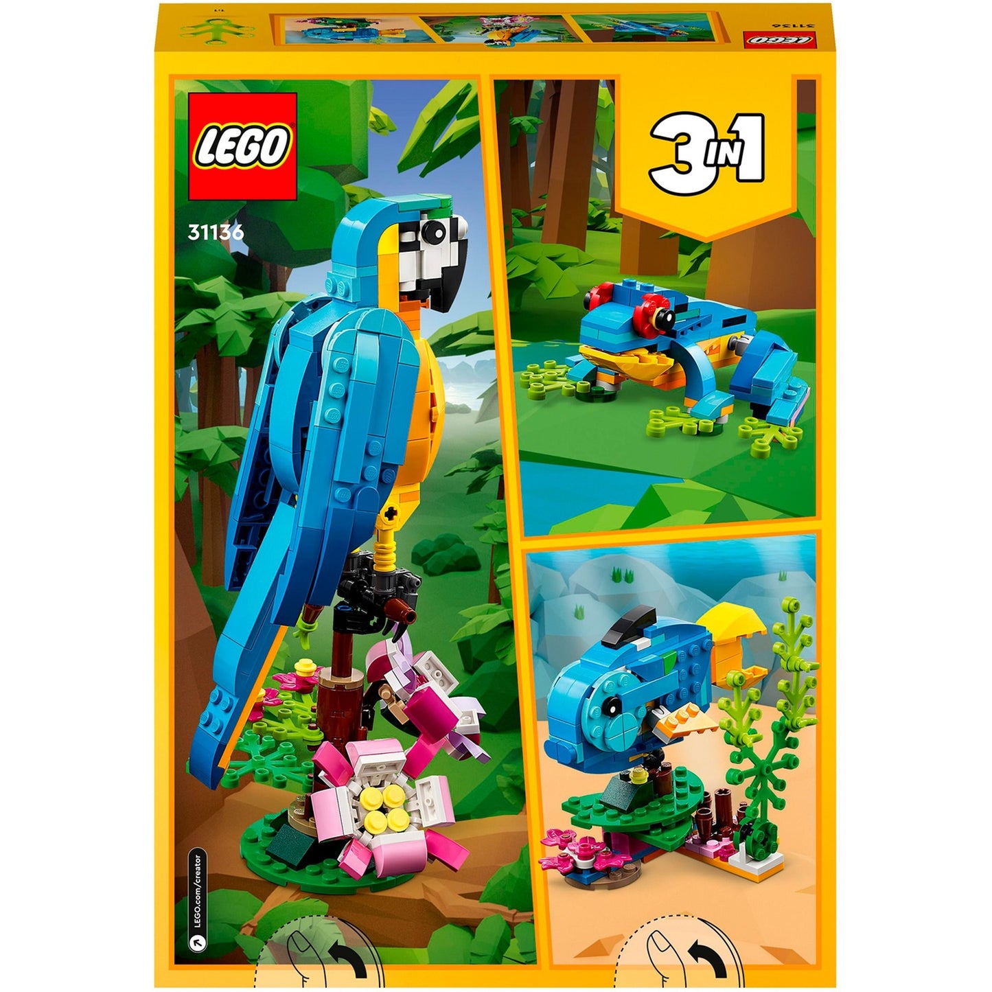 LEGO creator 3-in-1 - exotische papegaai constructiespeelgoed (31136)