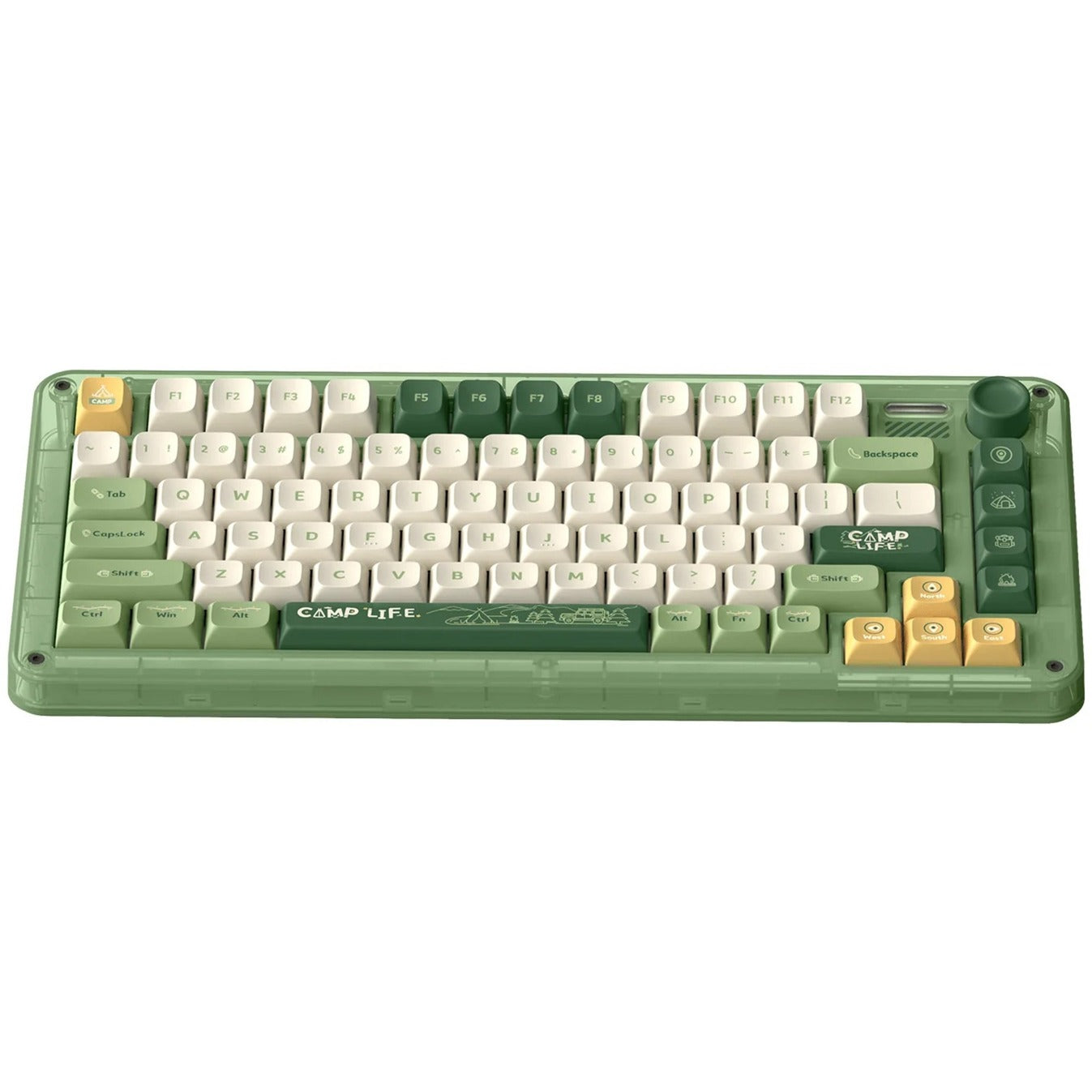 Iqunix ZX75 Camping Wireless Mechanical Keyboard (Groen, US lay-out (QWERTY), IQUNIX Moonstone, 75%, RGB leds, Hot-swappable, Double-shot PBT, 2.4GHz | Bluetooth 5.1 | USB-C)