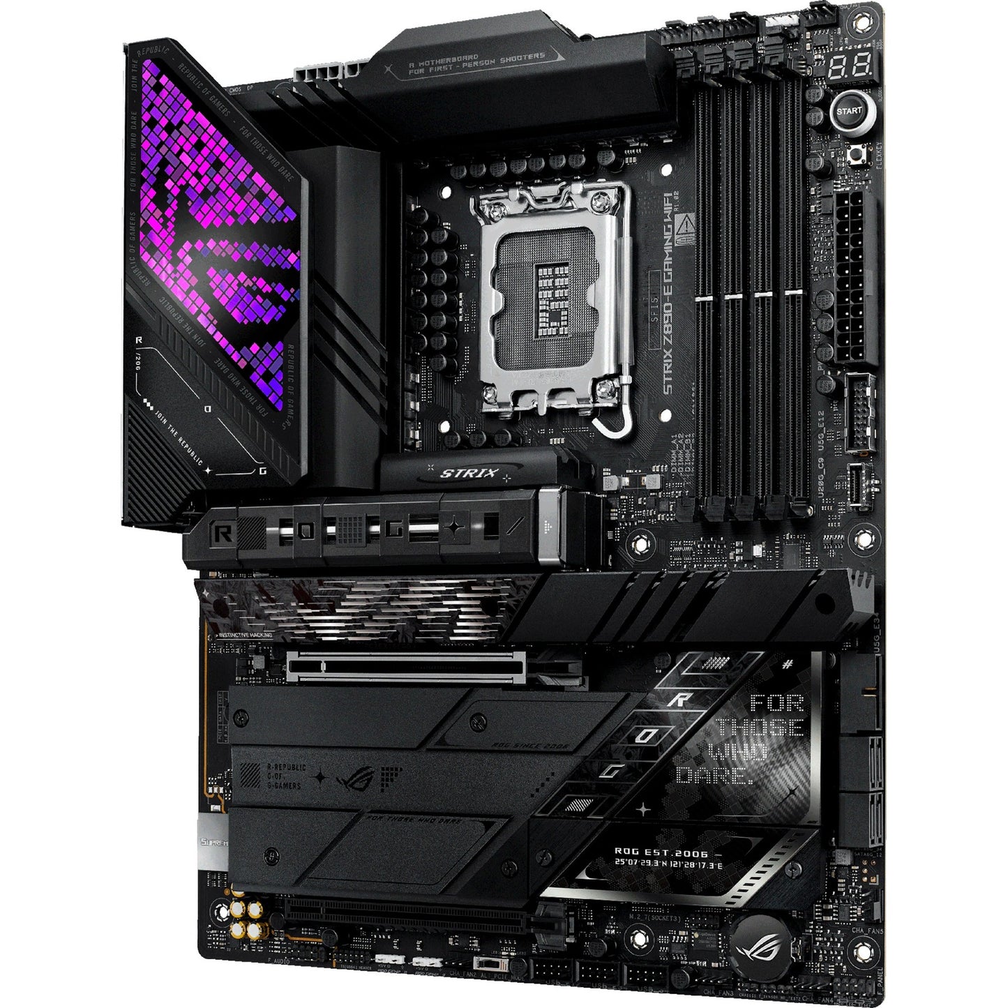 ASUS rog strix z890-e gaming wifi socket 1851 moederbord (zwart, raid, 5gb-lan, wi-fi 7, bt, sound, atx)